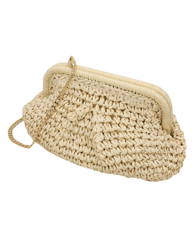 Straw Weave Dumpling Hand Bag