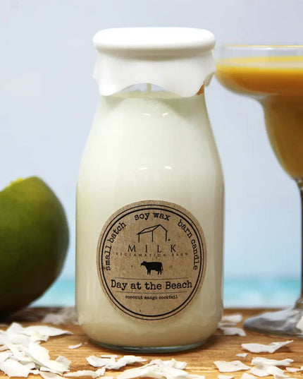 Day At The Beach Milk Bottle Candle