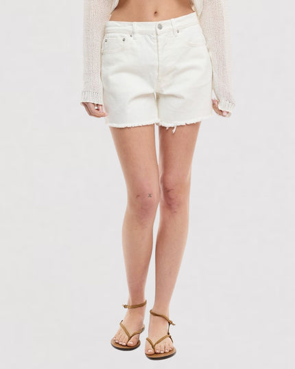 Frayed Hem Regular Waist Denim Shorts