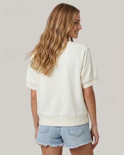 USA Embroidered Short Sleeve Sweatshirt