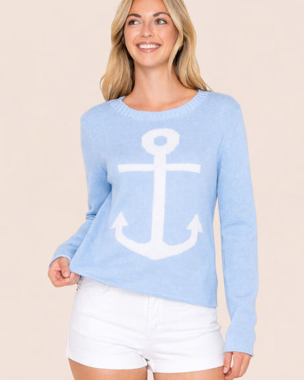 Anchor Nautical Beach Cotton Sweater