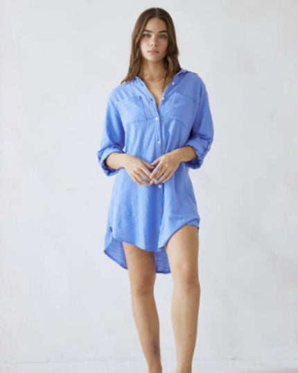Cabana Button Down Shirt Dress
