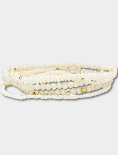 Seed Bead Faceted 5 Bracelet Set