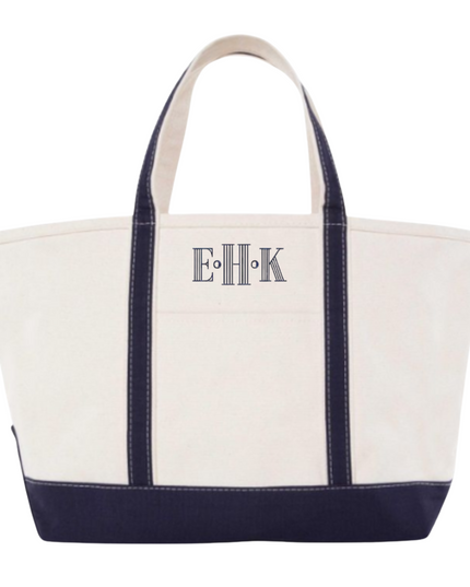 Monogram Large Tote Personalized Canvas Bag