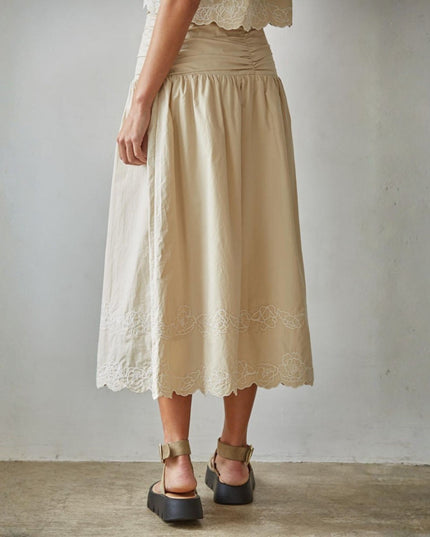 Tuscany Embroidered Midi Skirt