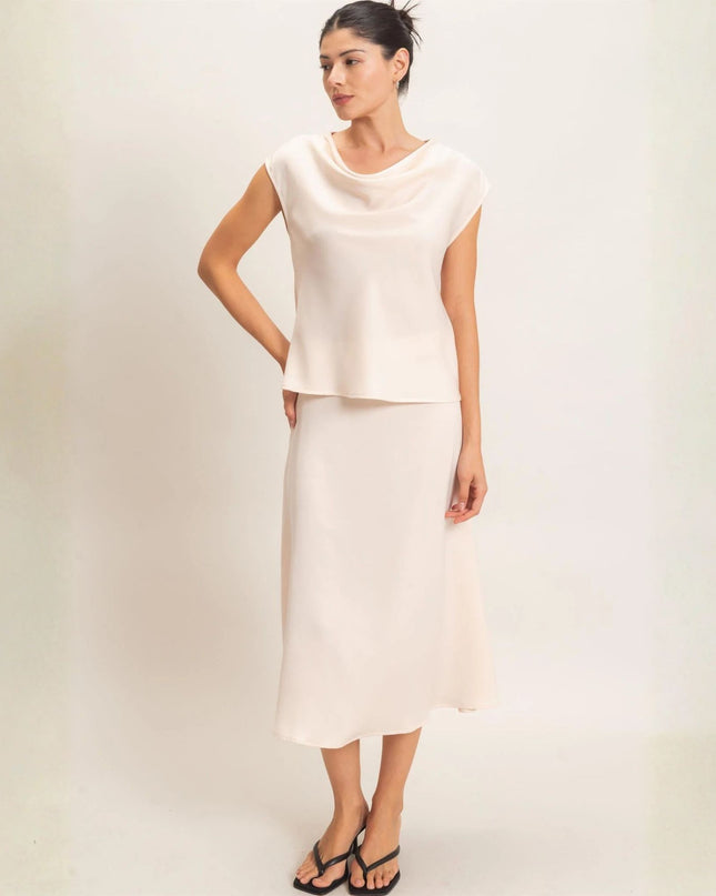 Satin Midi Skirt