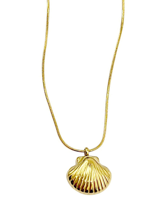 Seashell Pendant Snake Chain Necklace