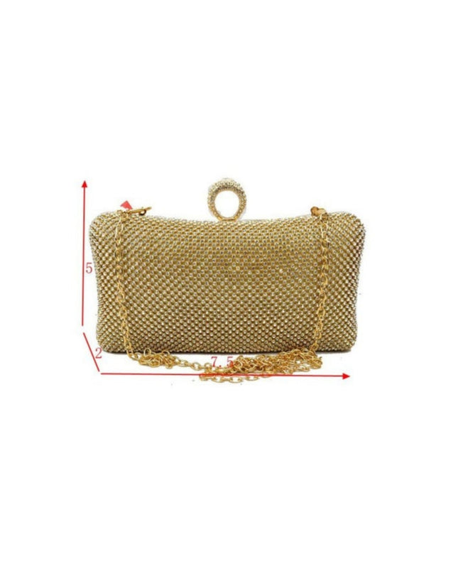 Rhinestone Studded Clutch Crossbody Evening Bag