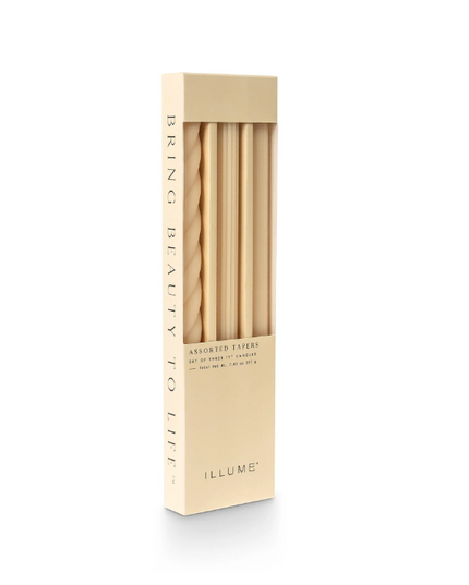 Three Pack Colored Unscented Candle Tapers