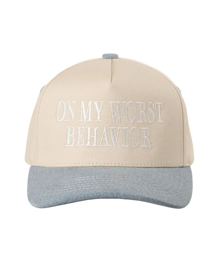 On My Worst Behavior Embroidered Trucker Hat