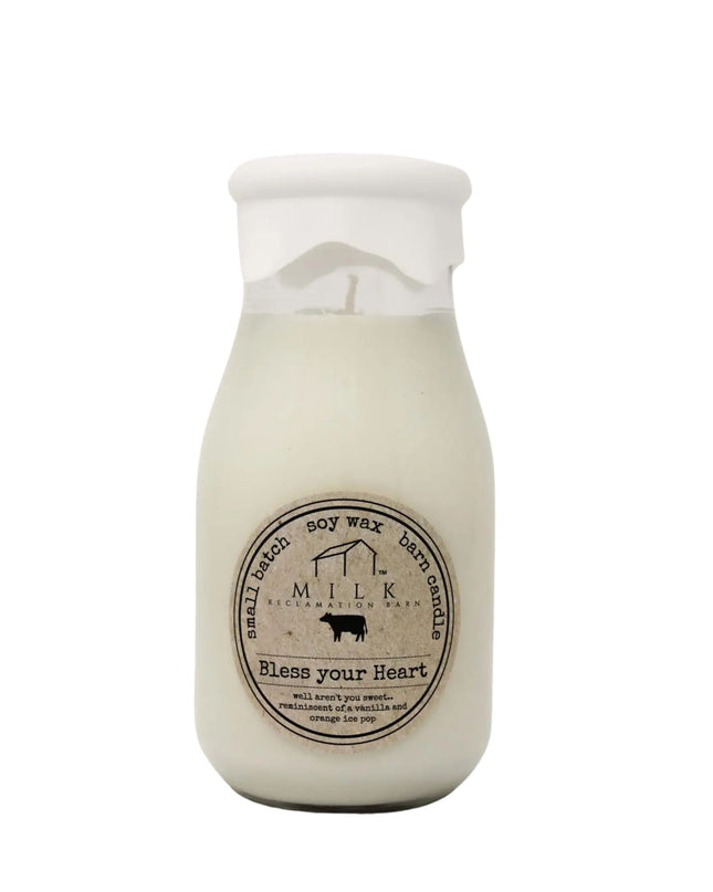 Bless Your Heart Milk Bottle Candle