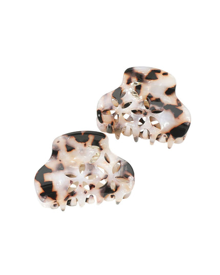 Tortoise Small Floral Cut Out Hair Claw Clip