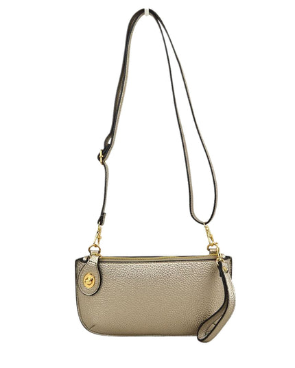 Twist Closure Small Wristlet Crossbody Bag
