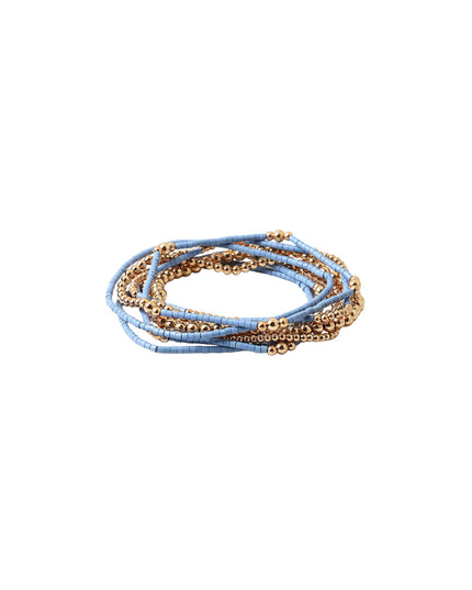 Thin Bead Gold Ball Beaded 7 Bracelet Set