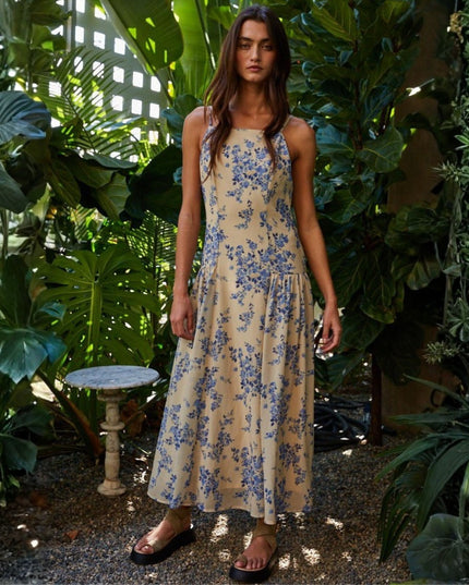 Etienne Floral Spaghetti Strap Midi Dress