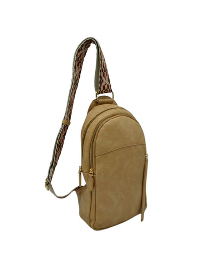 Diamond Design Multi Zip Sling Bag