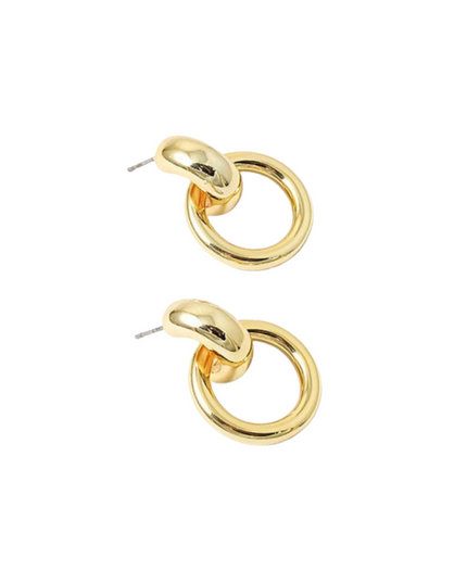 Linked Circle Metal Hoop Earrings