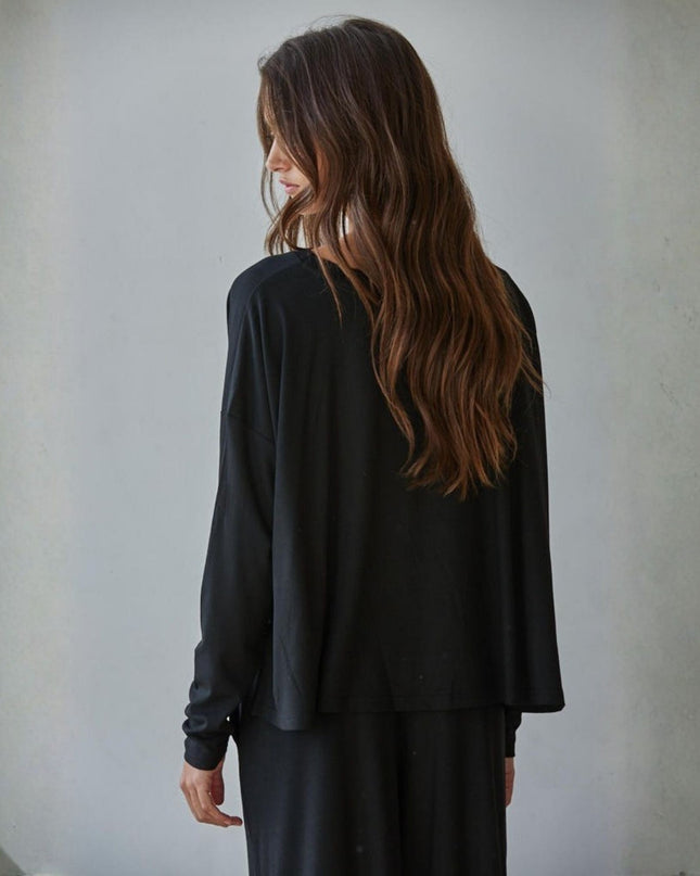 Daily Ease Round Neck Long Sleeve Top