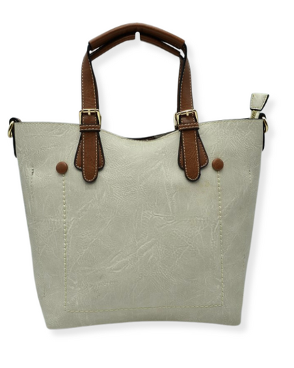 Brown Strap Front Pocket Handbag