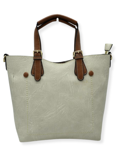 Brown Strap Front Pocket Handbag