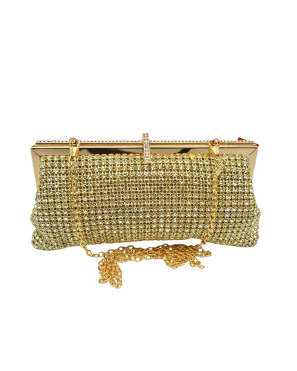 Rectangle Sparkly Stone Evening Clutch Shoulder Bag