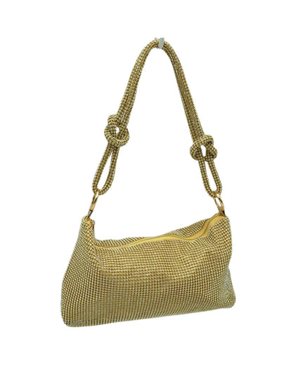 Knot Handle Sparkly Evening Shoulder Bag