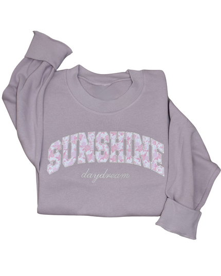 Blushing Petals Embroidered Crew