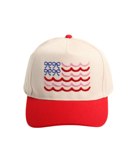 Bow Americana USA Flag Embroidery Two Tone Trucker Hat