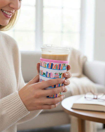 Book Shelfie Sip Savvy Drink Sleeve