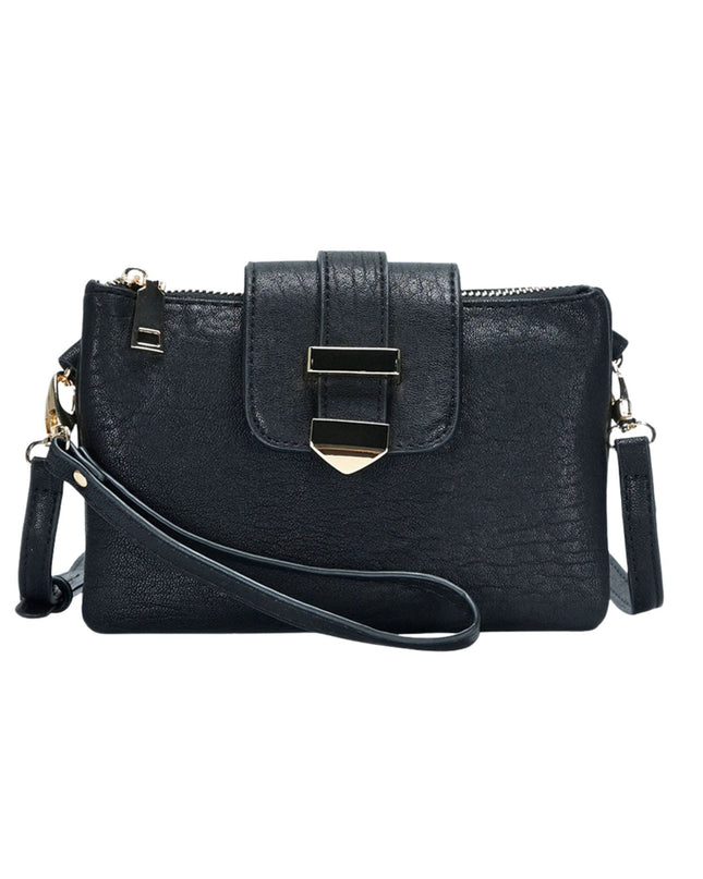 Belt Buckle Pointed Wristlet Clutch Crossbody Bag