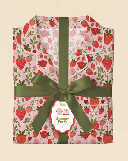 Strawberry Fields Slumber Party Pajama Shorts Set