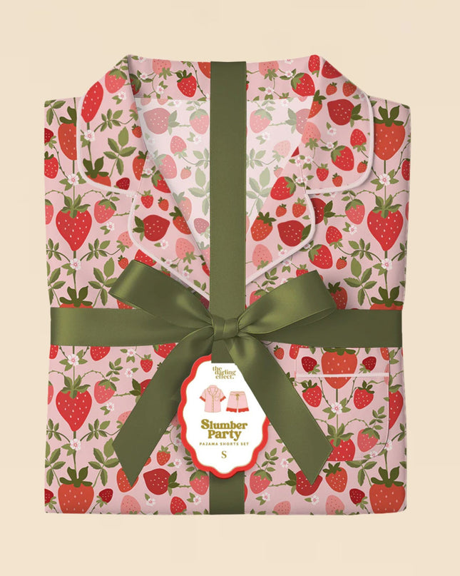 Strawberry Fields Slumber Party Pajama Shorts Set