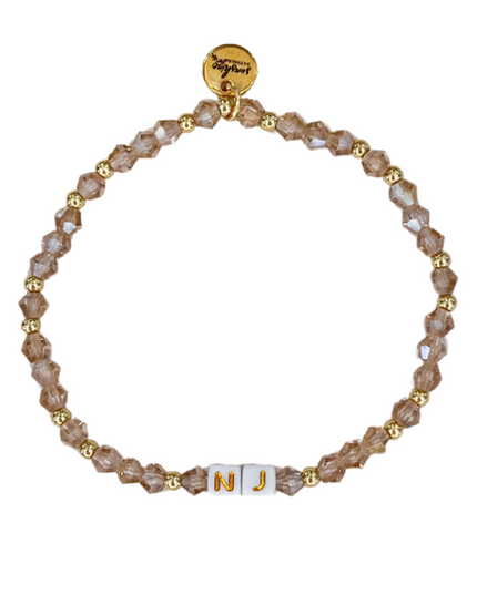 NJ Letter Block Bracelet
