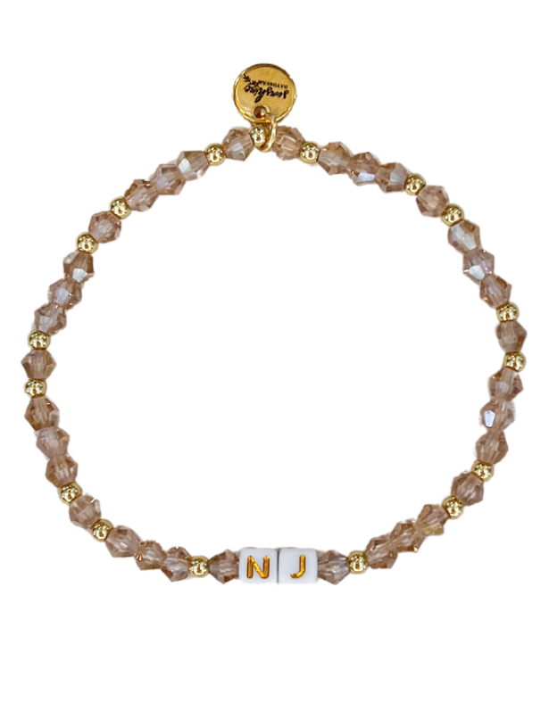 NJ Letter Block Bracelet