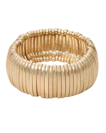 Plain 1" Wide Metal Bead Stretchable Bracelet