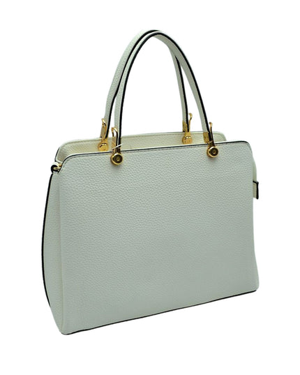 Solid Clutch Hand Bag With Gold Clasps
