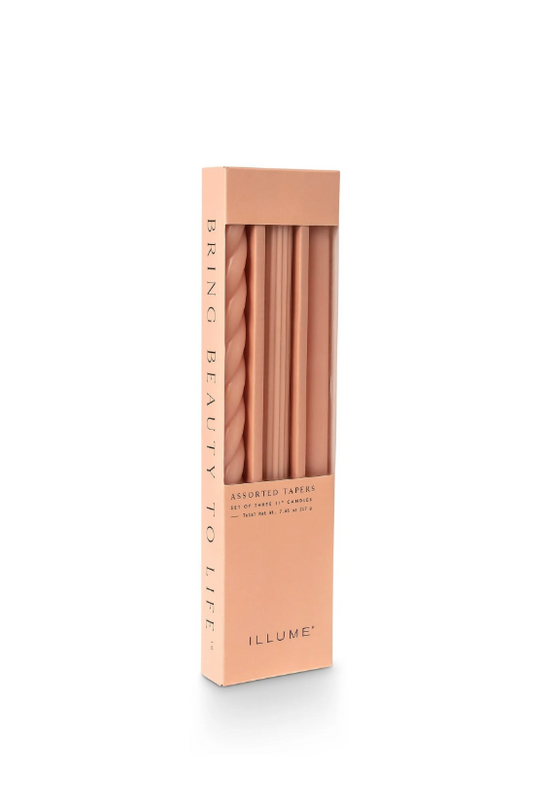 Three Pack Colored Unscented Candle Tapers