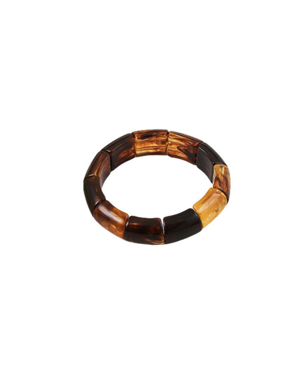 Rectangle Resin Bead Wide Stretch Bracelet