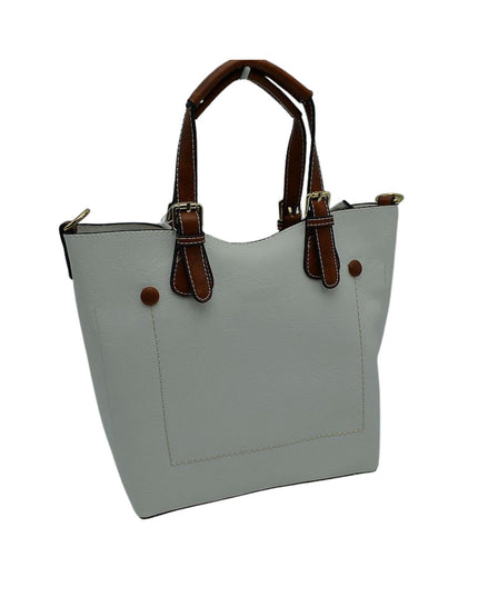 Brown Strap Front Pocket Handbag