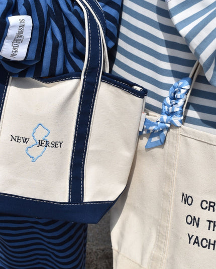 No Crying On The Yacht Embroidered Boat Tote Bag