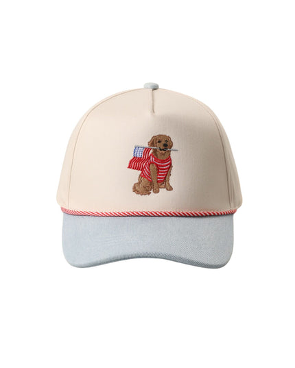 Golden Retriever USA Flag Embroidered Trucker Hat