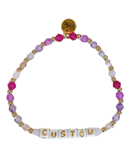 Pink Colorful Custom Letter Block Bracelet