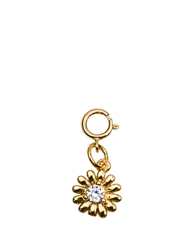 Flower Crystal Center Gold Charm
