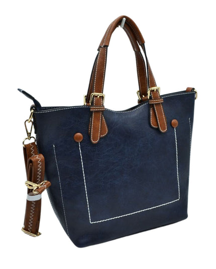 Brown Strap Front Pocket Handbag