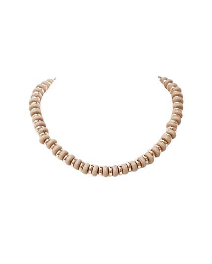Candy Disc Bead Gold Metal Beaded Necklace