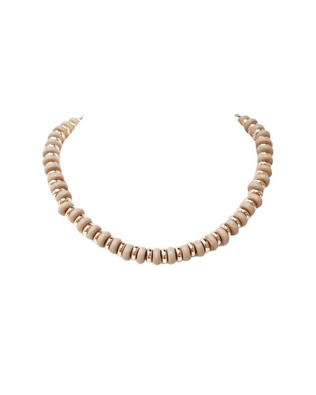 Candy Disc Bead Gold Metal Beaded Necklace