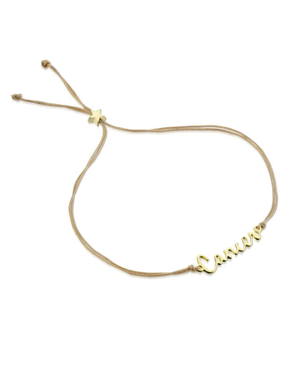 Zodiac Gold Scripted Adjustable Cord Bracelet
