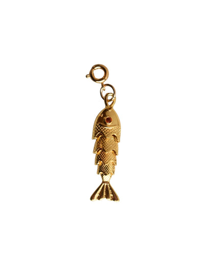 Articulated Sectioned Fish Gold Metal Charm
