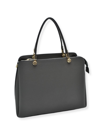 Solid Clutch Hand Bag With Gold Clasps