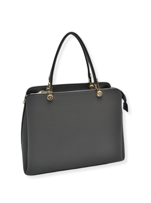 Solid Clutch Hand Bag With Gold Clasps